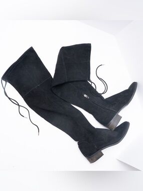 Over the knee suede boots